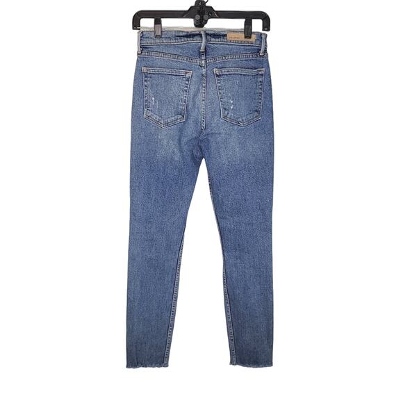 GRLFRND Jeans Karolina Button Fly High Rise Straight Leg Raw Hem Women’s Size 25 - Picture 6 of 10